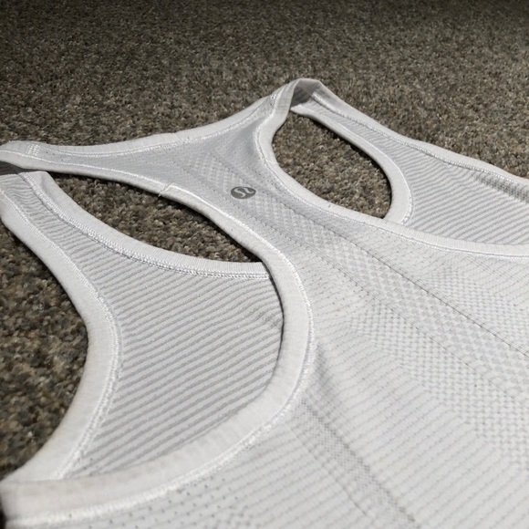 White Lululemon Razorback Tank top - Picture 3 of 3